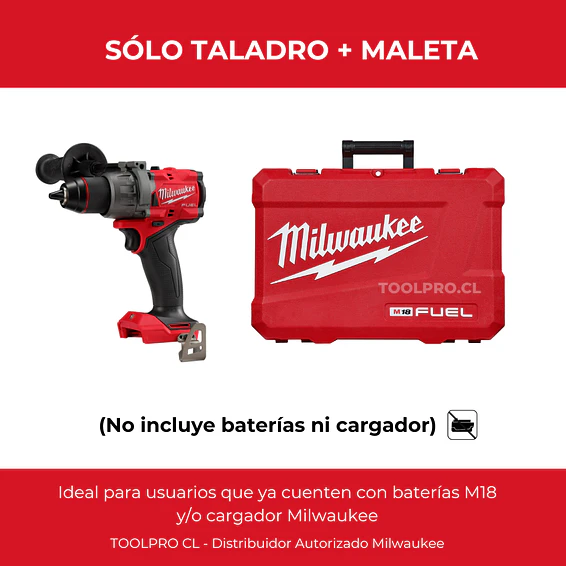 Taladro Percutor Milwaukee M18 Fuel 4ta Generación 2904-20 + Maleta 3