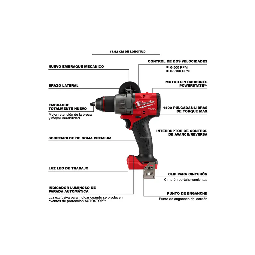 Kit Taladro y Atornillador Milwaukee M18 Fuel 4ta Gen 3697-22 + Inflador Neumáticos 17
