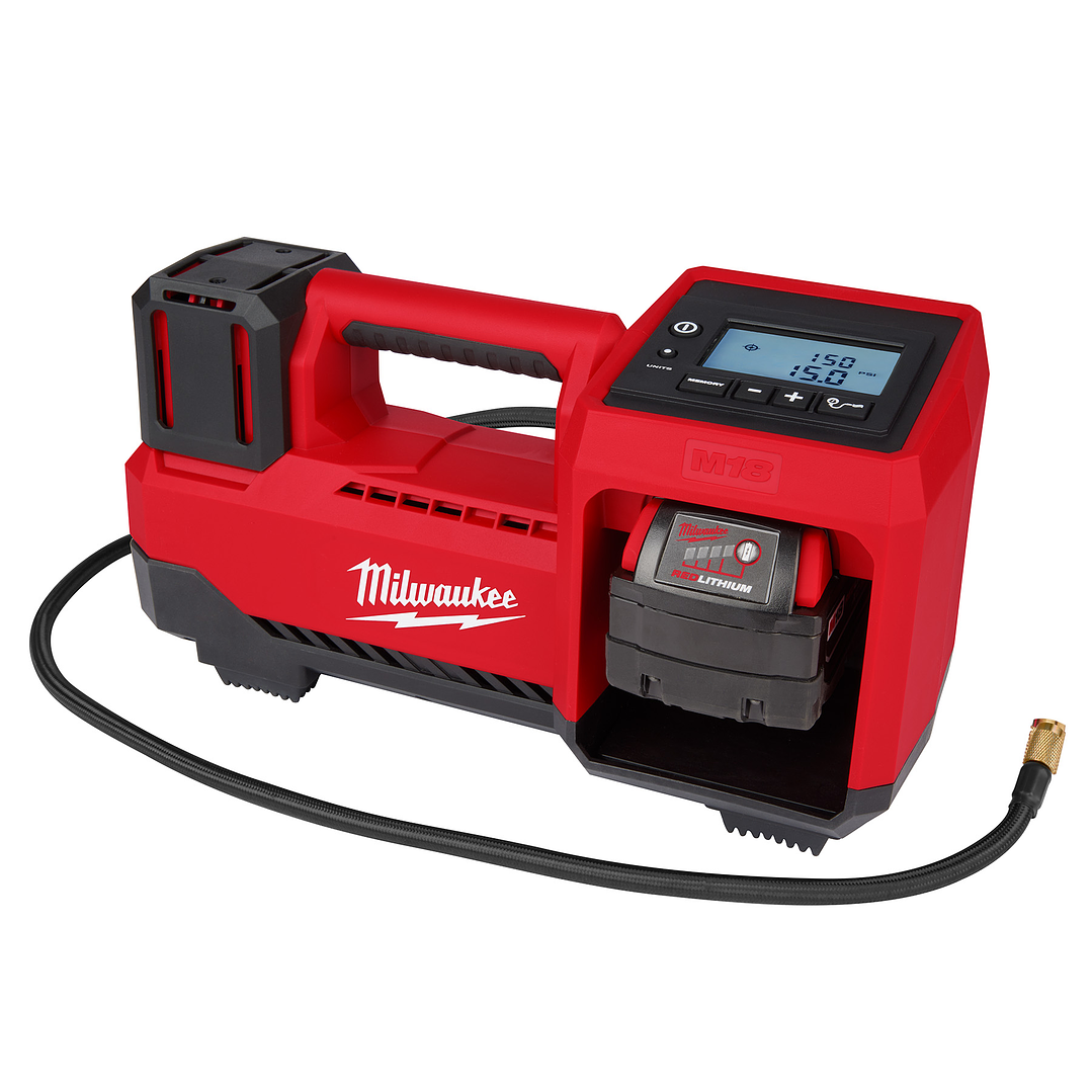Kit Taladro y Atornillador Milwaukee M18 Fuel 4ta Gen 3697-22 + Inflador Neumáticos 7