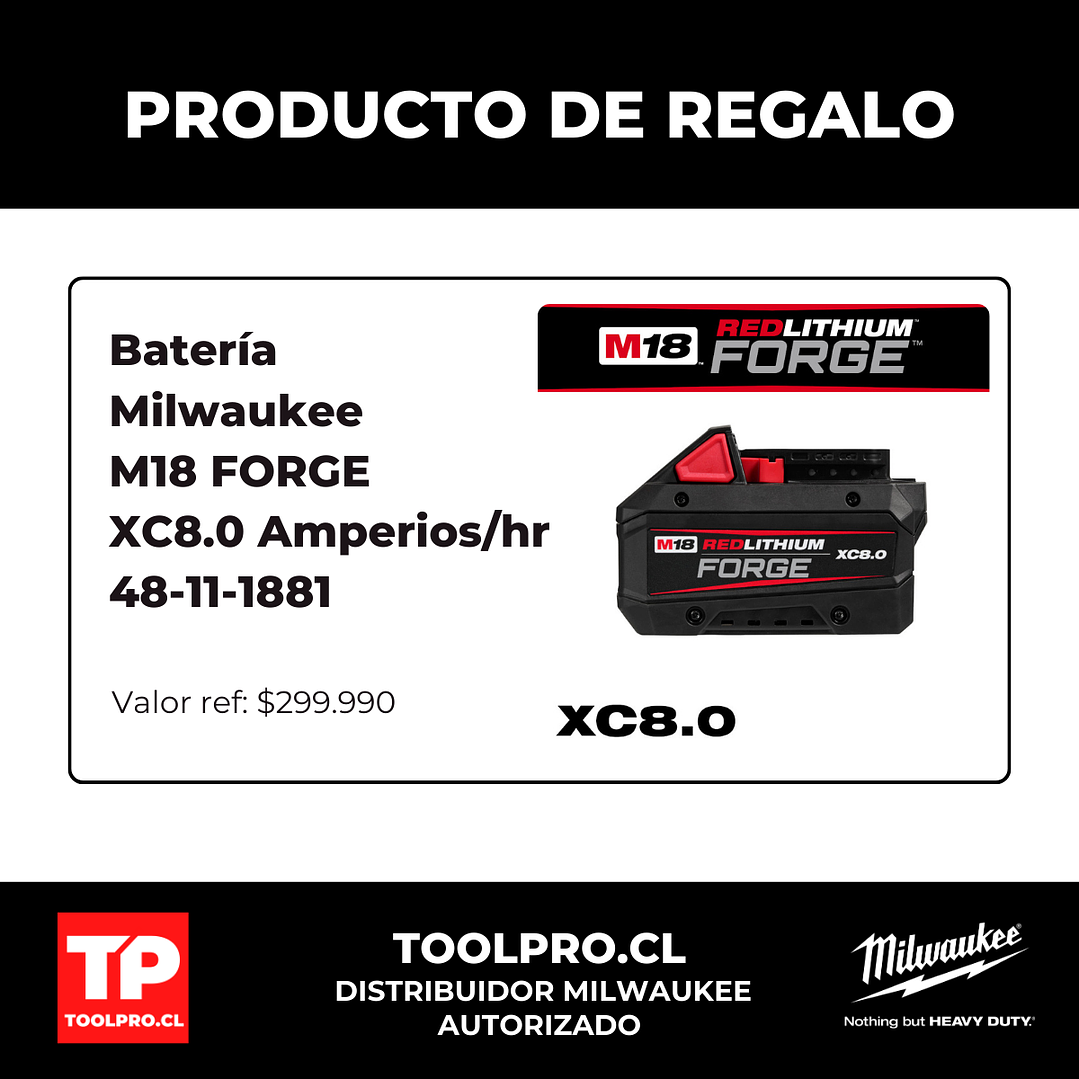 Kit Motosierra Milwaukee M18 Fuel 16 Pulgadas 2727-21HD + Batería FORGE 2