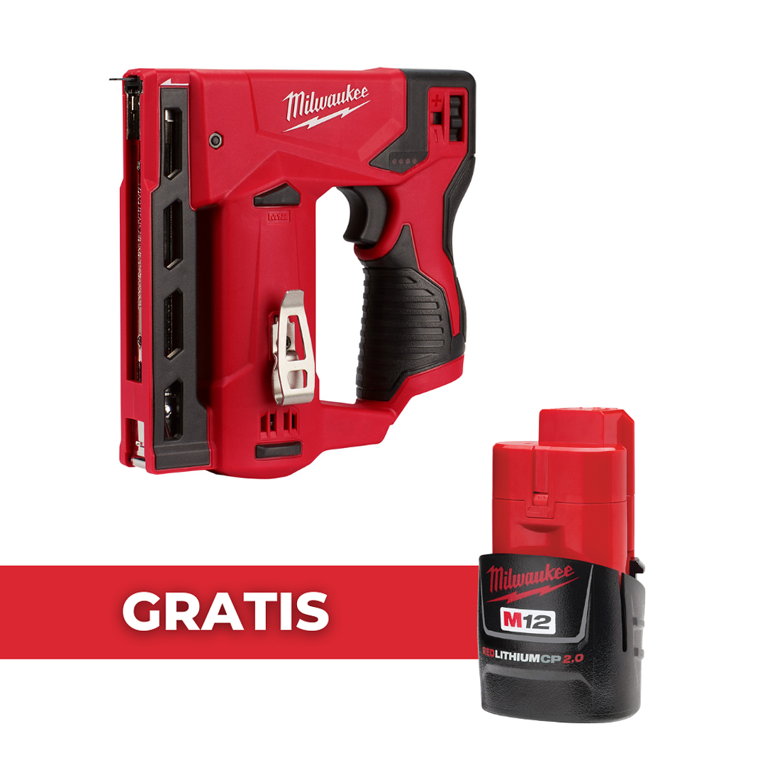 Engrapadora De Corona 10mm (3/8) Milwaukee M12 2447-20 + Batería 2Ah 1