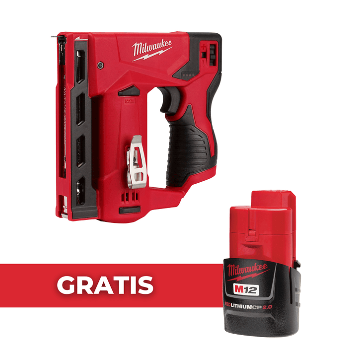 Engrapadora De Corona 10mm (3/8) Milwaukee M12 2447-20 + Batería 2Ah 1