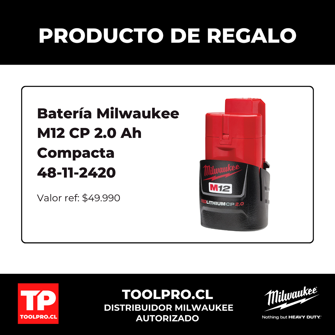 Engrapadora De Corona 10mm (3/8) Milwaukee M12 2447-20 + Batería 2Ah 2
