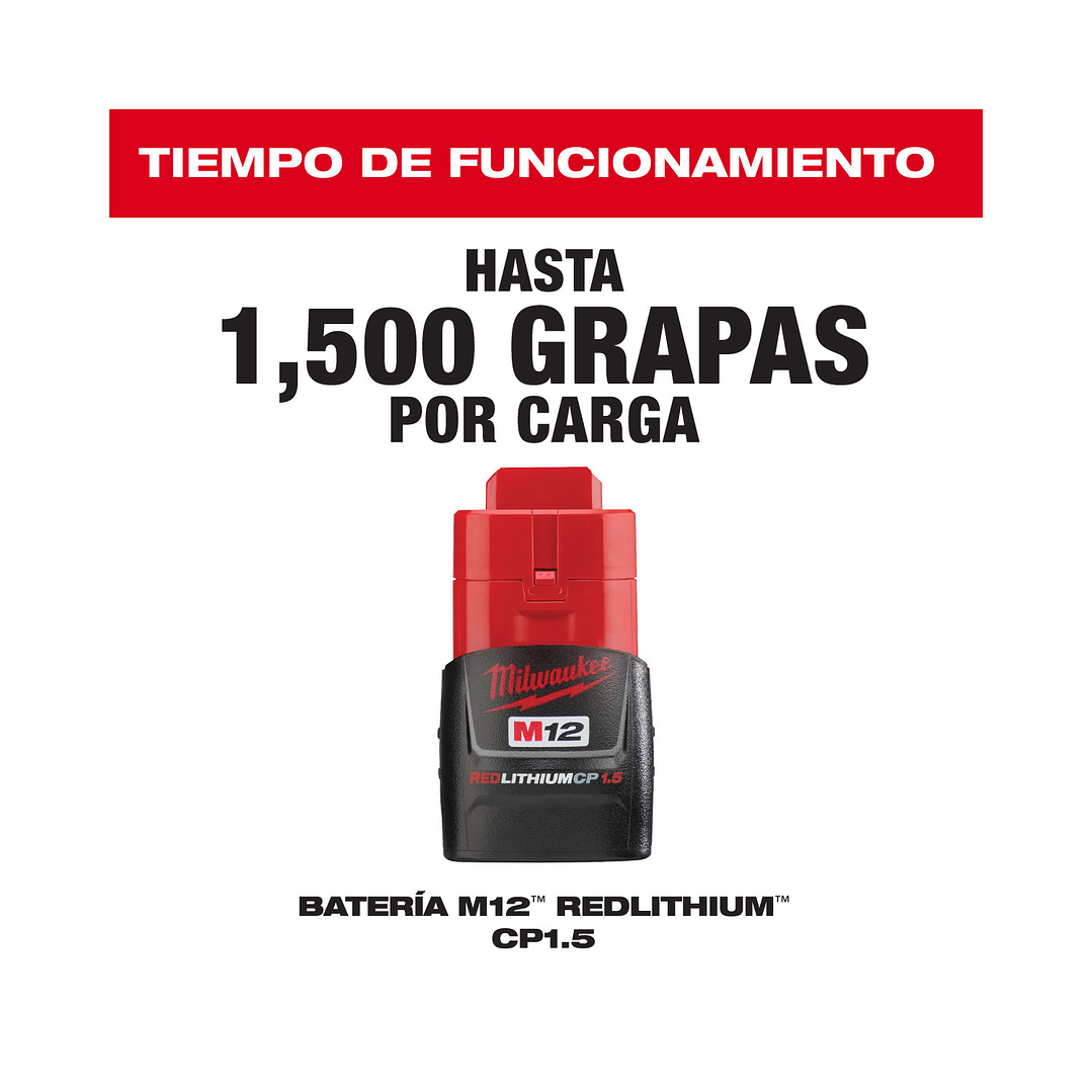 Engrapadora De Corona 10mm (3/8) Milwaukee M12 2447-20 + Batería 2Ah 5