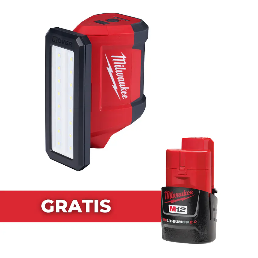 Foco Led Magnético 700 Lúmenes Milwaukee M12 Rover 2367-20 + Batería 2Ah 1