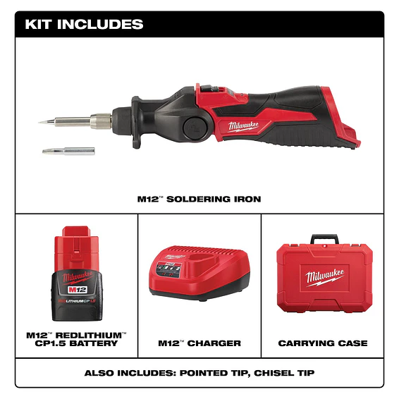 Kit Cautín Inalámbrico Milwaukee M12 Con Maleta 2488-21 2