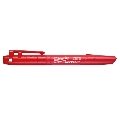 Marcador Permanente Rojo Milwaukee Inkzall Punta Fina 48-22-3170 3