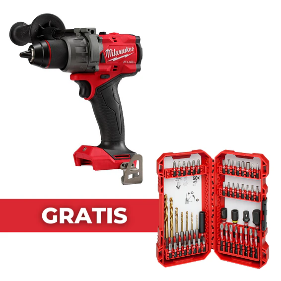 Taladro Percutor Milwaukee M18 FUEL 4ta Gen 2904-20 + Set de puntas 50 Pzs 1