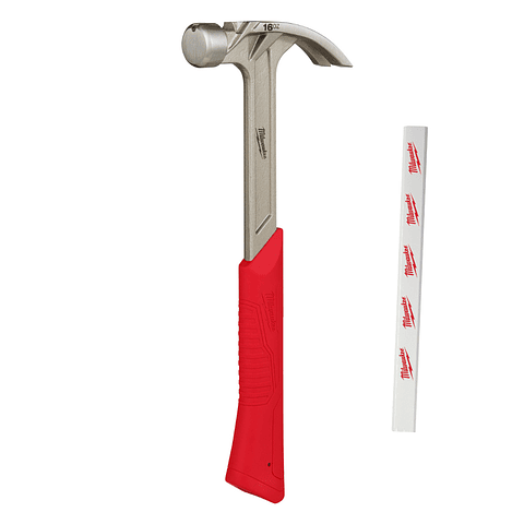 Martillo Carpintero Milwaukee 16 Onzas Cara Lisa Garra Curva 48-22-9018 