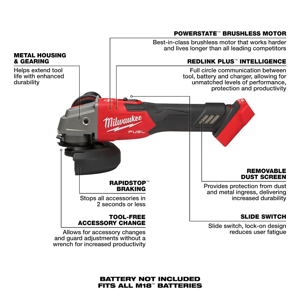 Kit Esmeril Milwaukee M18 FUEL Velocidad Variable 5