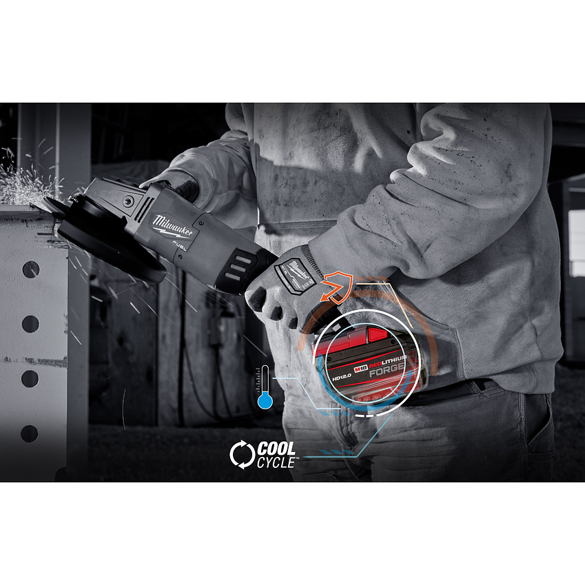 Milwaukee Kit Batería M18 FORGE HD12.0 Ah + Cargador Rápido 48-59-1813GB 10