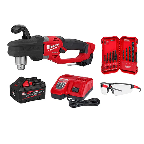 Kit Taladro De Ángulo Recto Milwaukee Hole Hawg M18 Fuel 2807-20 + Accesorios