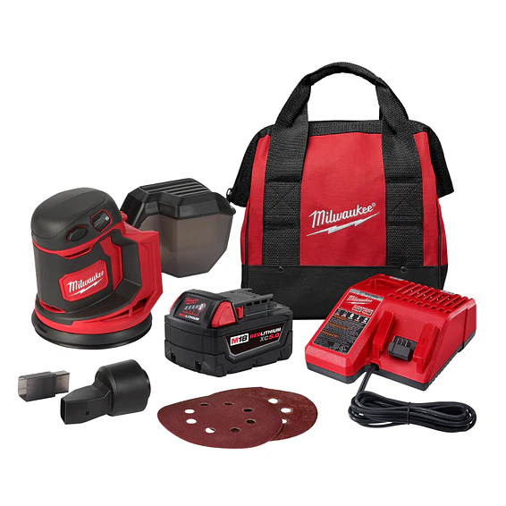 Kit Lijadora Roto Orbital Inalámbrica 5 Pulgadas Milwaukee M18 2648-20 1