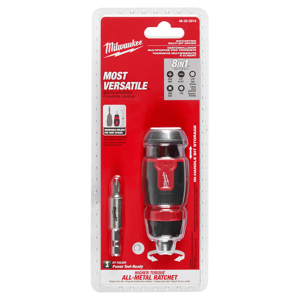 Destornillador Compacto Multipunta 8 En 1 Con Chicharra Milwaukee 48-22-2913 6