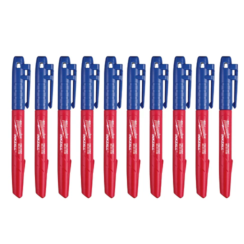 Milwaukee 10 Marcadores Permanentes Inkzall Punta Fina Azul 1