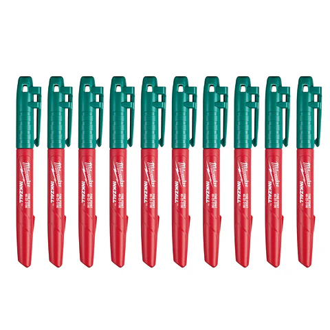 Milwaukee 10 Marcadores Permanentes Inkzall Punta Fina Verde