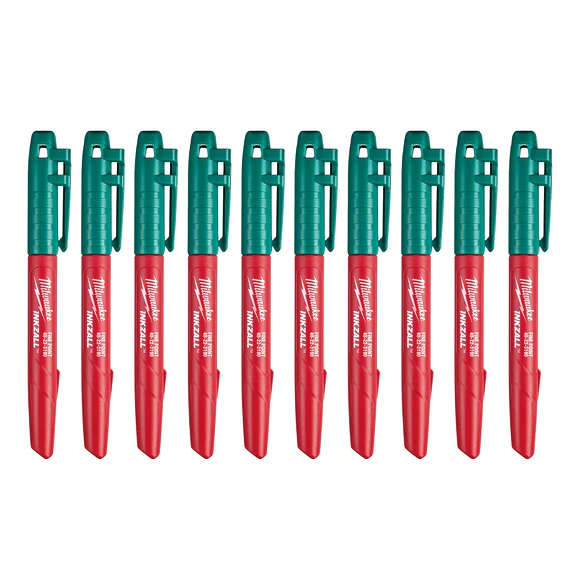 Milwaukee 10 Marcadores Permanentes Inkzall Punta Fina Verde 1