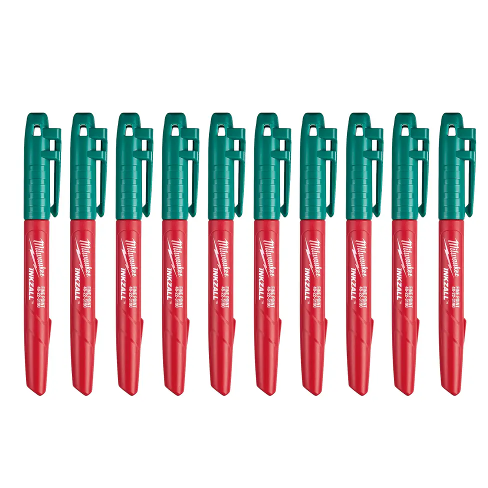 Milwaukee 10 Marcadores Permanentes Inkzall Punta Fina Verde 1