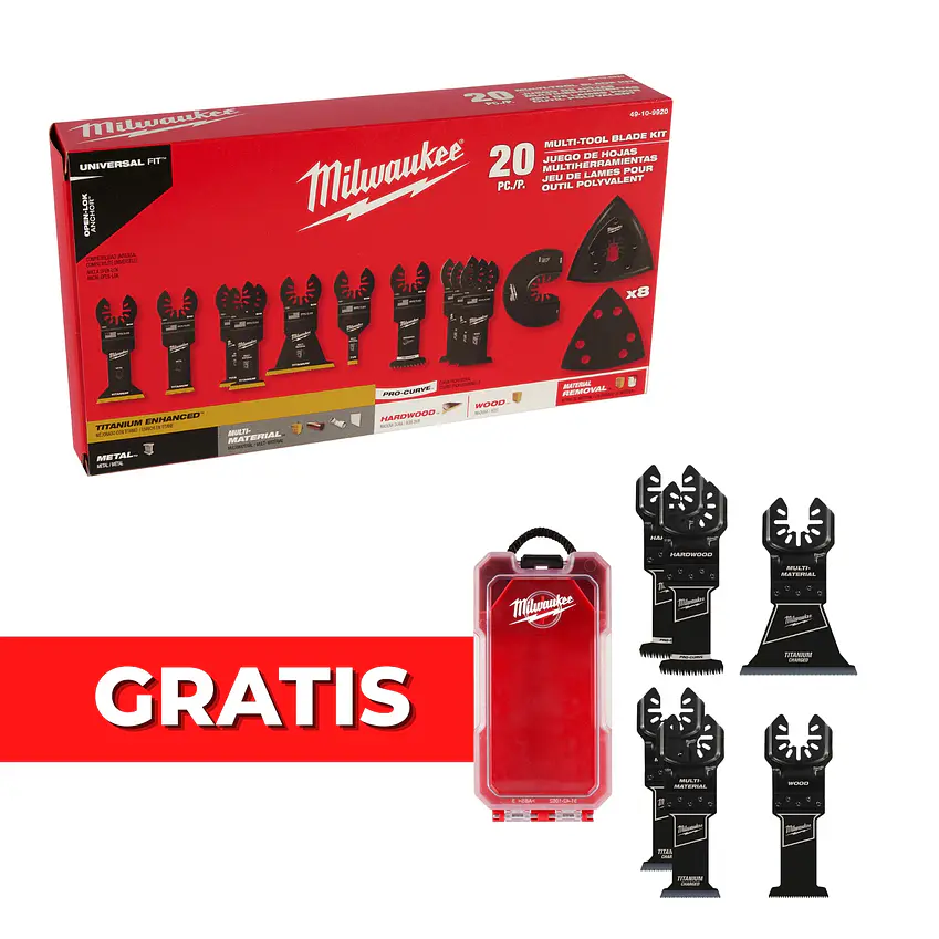 Milwaukee Set 20 Hojas Para Multiherramienta + Set 6 hojas GRATIS 1