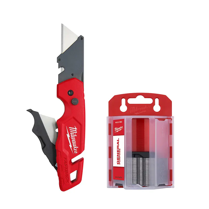 Cuchillo Plegable Milwaukee Fastback + 50 Hojas De Repuesto 48-22-1504 1