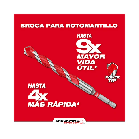 Set Brocas Largas Para Concreto 7 Pzs Milwaukee Shockwave 48-20-9057 6