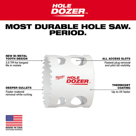 Kit Instalación De Cerradura Milwaukee Hole Dozer 49-22-4073 10