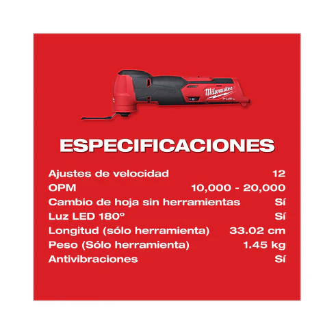 Herramienta Oscilatoria Multiusos Milwaukee M12 Fuel 2526-20 6