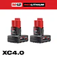Pack 2 Baterías Milwaukee M12 REDLITHIUM XC4.0 Ah 48-11-2442 - Miniatura 2