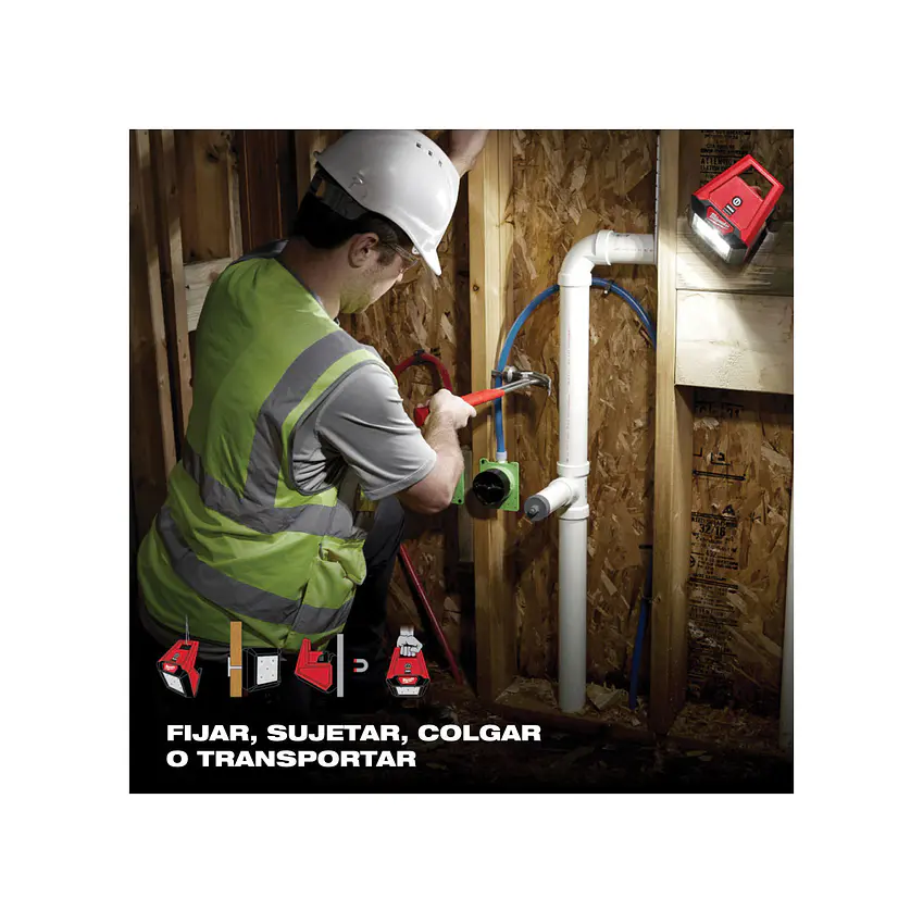 Foco LED de Montaje Milwaukee M12 ROVER Magnético 1000 lúmenes 2364-20 5