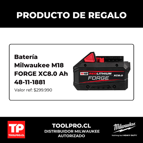 Kit Batería Milwaukee M18 FORGE 12 Ah c/ Cargador Rápido + Batería FORGE 8Ah