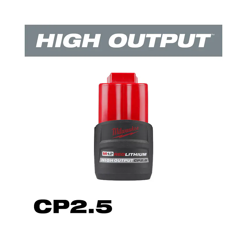 Pack 2 Baterías Milwaukee M12 High Output CP 2.5 Ah + Cargador 8