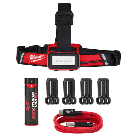 Linterna Frontal Para Casco Recargable Milwaukee 600 lúmenes IP54 2115-21