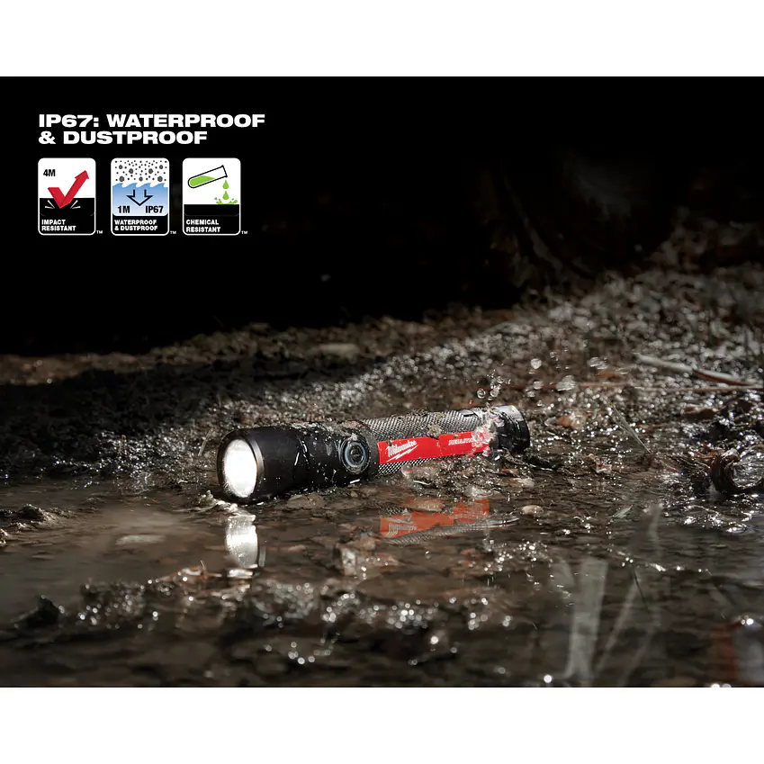 Linterna De Mano Milwaukee IP67 Recargable Usb 800 lúmenes 2160-21 9