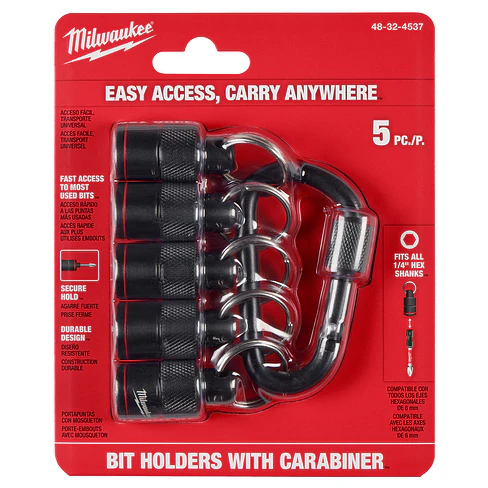 Porta Puntas Hexagonal Tipo Llavero Con Mosquetón Milwaukee 5 Pzs 48-32-4537 6