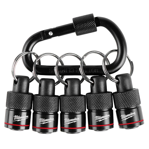 Porta Puntas Hexagonal Tipo Llavero Con Mosquetón Milwaukee 5 Pzs 48-32-4537