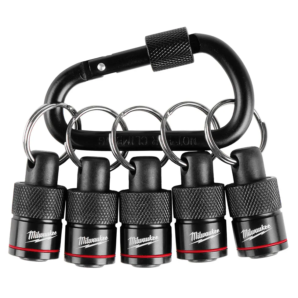 Porta Puntas Hexagonal Tipo Llavero Con Mosquetón Milwaukee 5 Pzs 48-32-4537 1