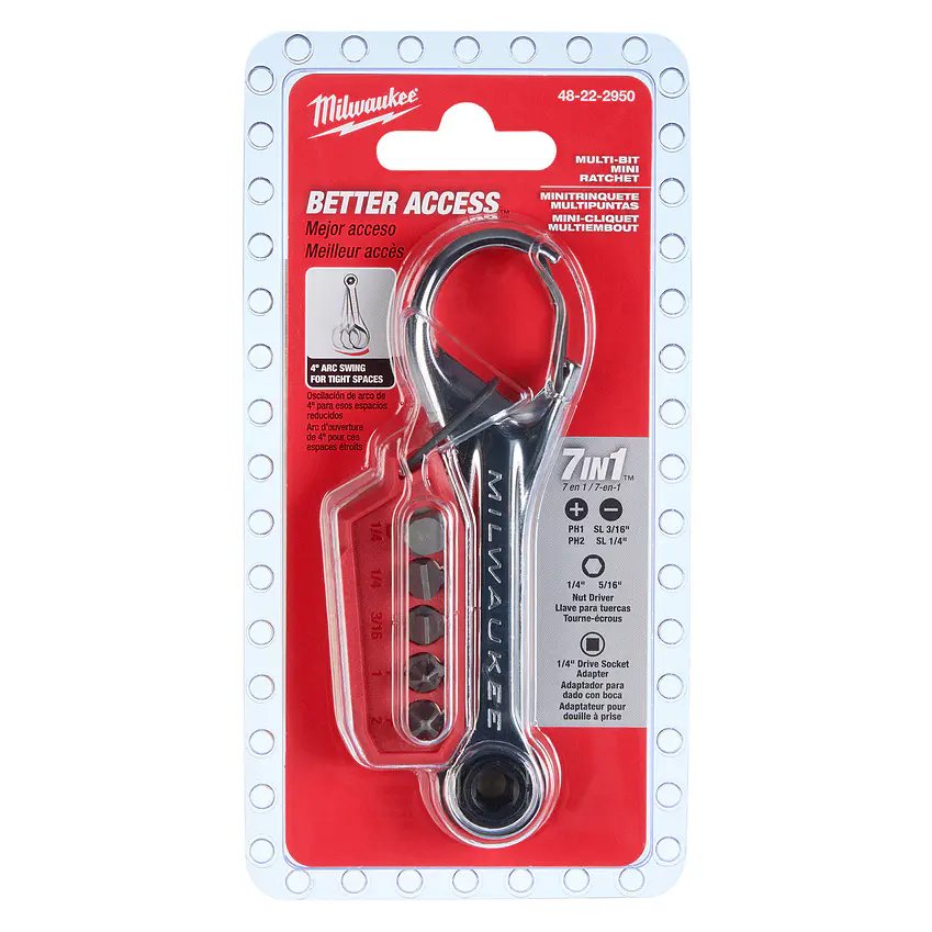 Mini Chicharra Milwaukee 7 en 1 Multi Punta Tipo Llavero 48-22-2950 3