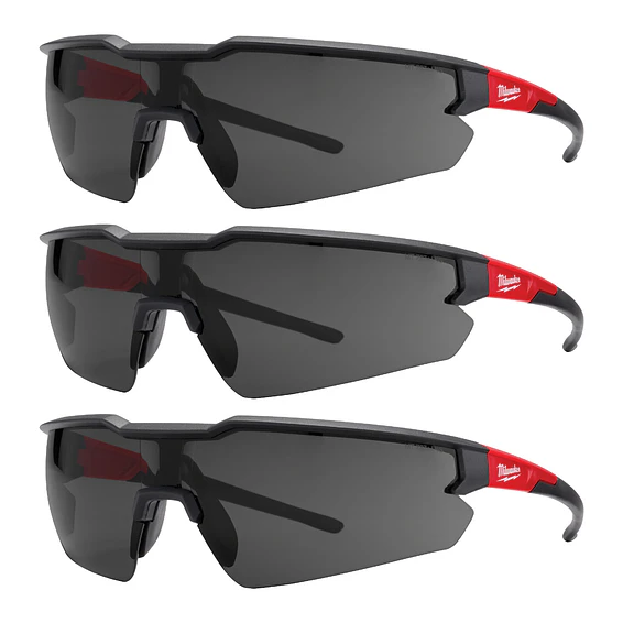Pack 3 Lentes De Seguridad Milwaukee Oscuros Anti Rayas 48-73-2054 1