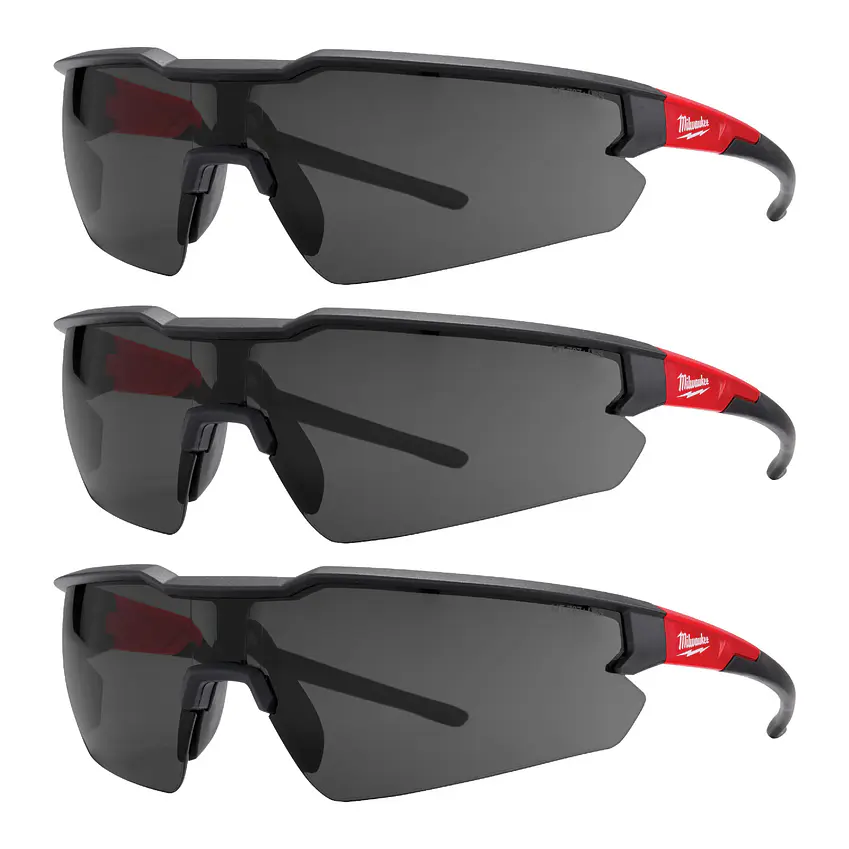 Pack 3 Lentes De Seguridad Milwaukee Oscuros Anti Rayas 48-73-2054 1