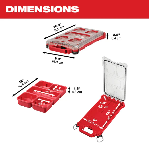 Organizador Compacto Milwaukee PACKOUT Bajo Perfil 48-22-8436 6