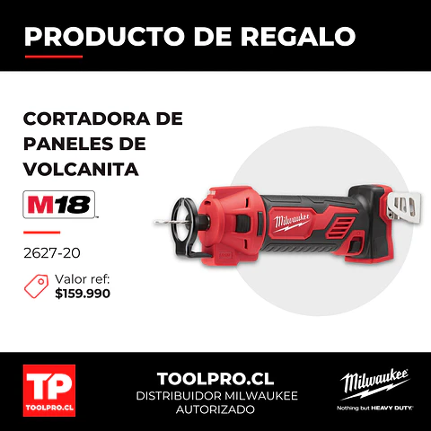 Kit Atornillador Volcanita Milwaukee M18 FUEL 2866-22 + Cortadora De Paneles