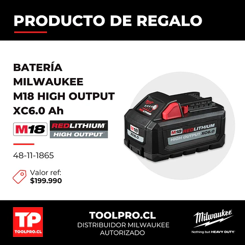 Kit Taladro + Atornillador Milwaukee M18 FUEL 4ta Gen 3697-22 + Batería 6 Ah