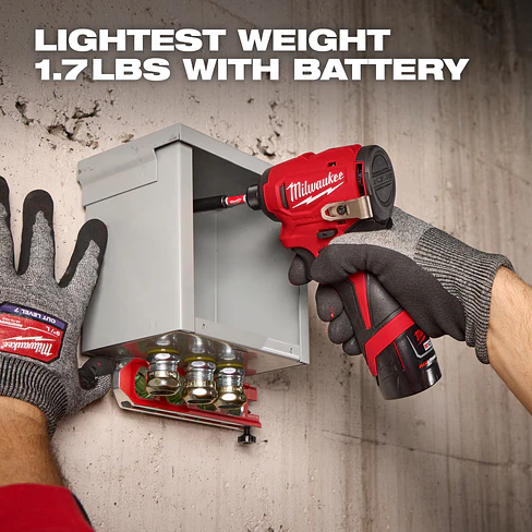 Kit Taladro y Atornillador Subcompactos Milwaukee M12 Brushless 3494-22 + Batería 11
