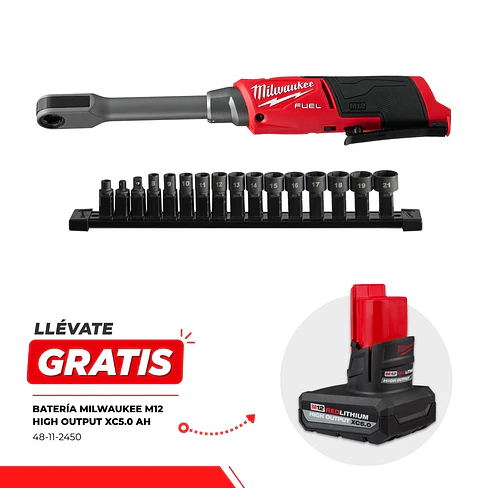 Chicharra Extendida Milwaukee M12 Fuel Insider 3050-20 + Batería 1