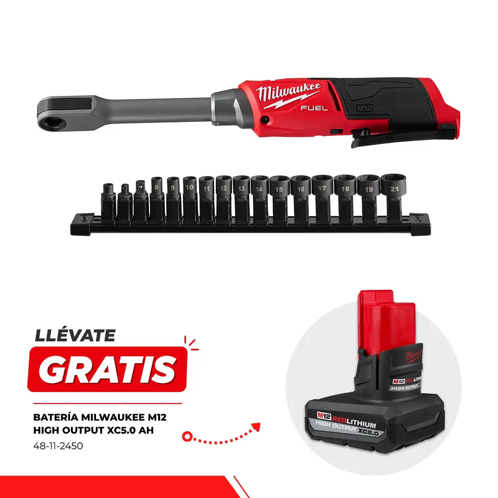 Chicharra Extendida Milwaukee M12 Fuel Insider 3050-20 + Batería 1