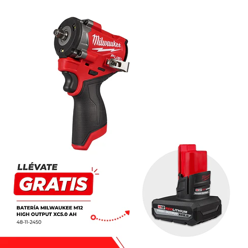 Llave de Impacto Milwaukee M12 FUEL Stubby 3/8” 745 Nm 2562-20 + Batería 1