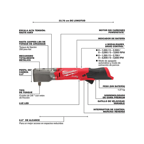 Llave De Impacto Angulo Recto 3/8