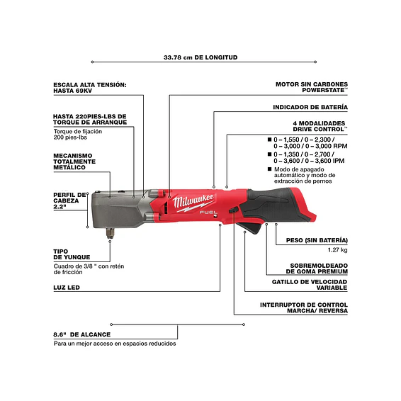 Llave De Impacto Angulo Recto 3/8