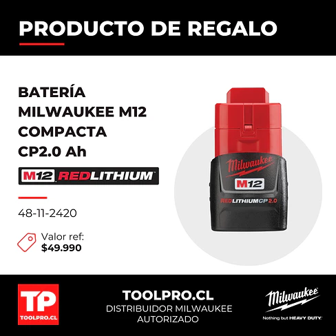 Foco de Montaje Milwaukee M12 ROVER Magnético 1000 lm 2364-20 + Batería 2