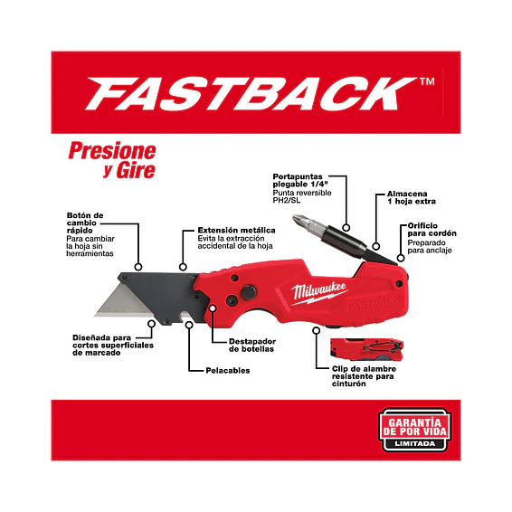 Cuchillo Multiusos Milwaukee Fastback 6 En 1  48-22-1505 17